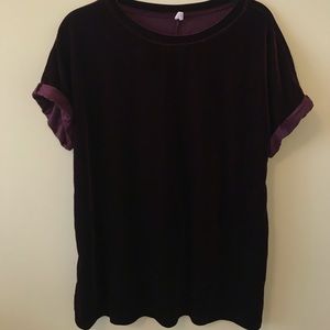 Velvet short sleeve top